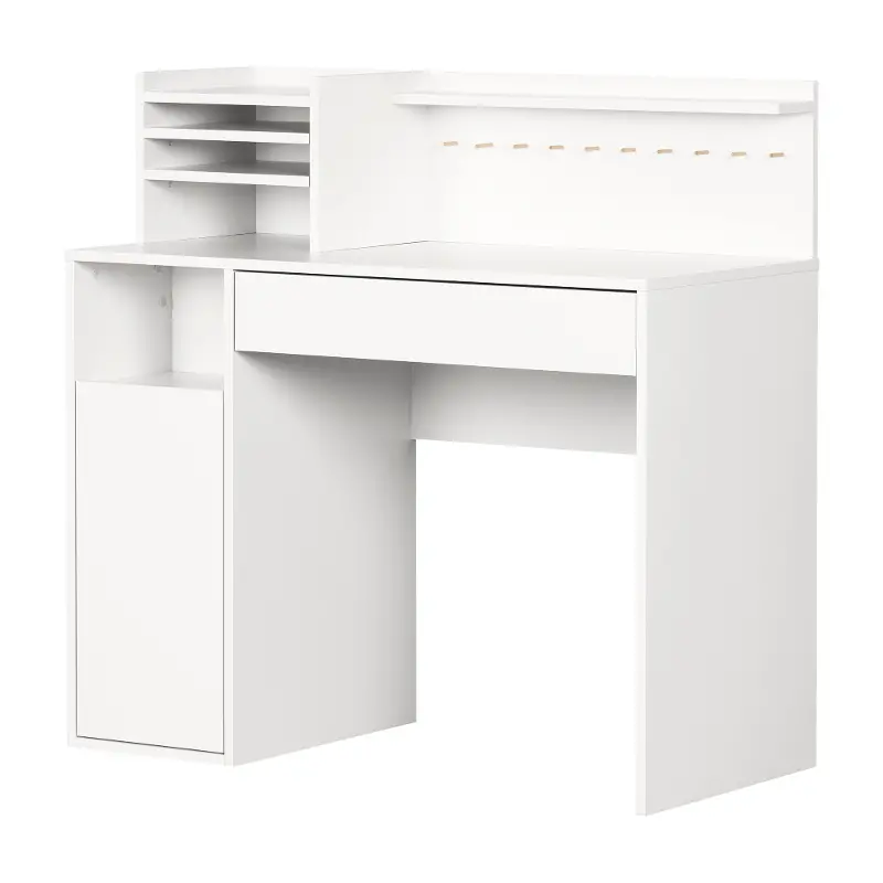 Crea White Craft Table with Hutch