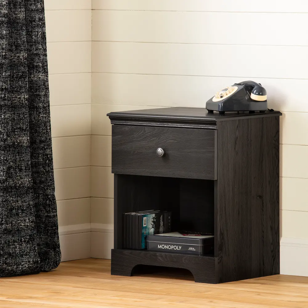 12691 Zach Classic Dark Gray Oak Nightstand - South Shore-1