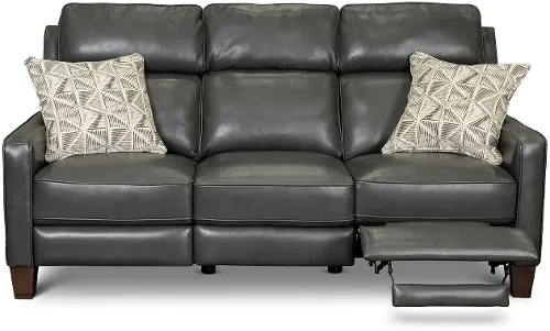 Furniture of America Grants 69.5 in. Light Brown Leather 2-Seater Power Recliner Loveseat, Light Brown Without Care Kit