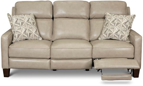 Madrid Taupe Leather Power Reclining, Madrid 2 Piece Leather Sectional