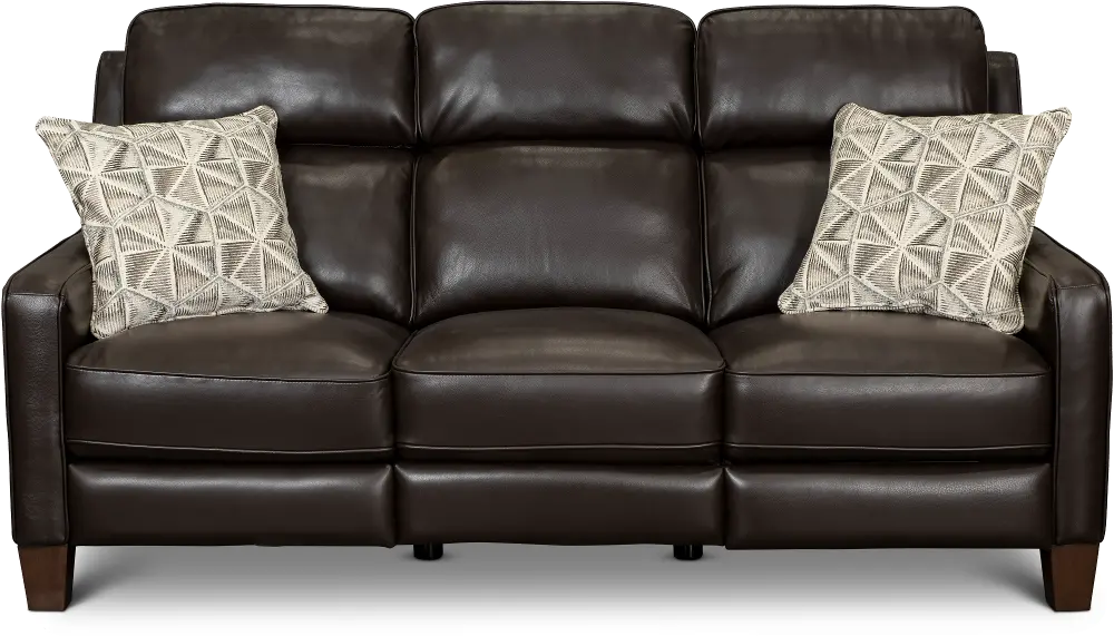 Madrid Chocolate Brown Leather Power Reclining Sofa-1