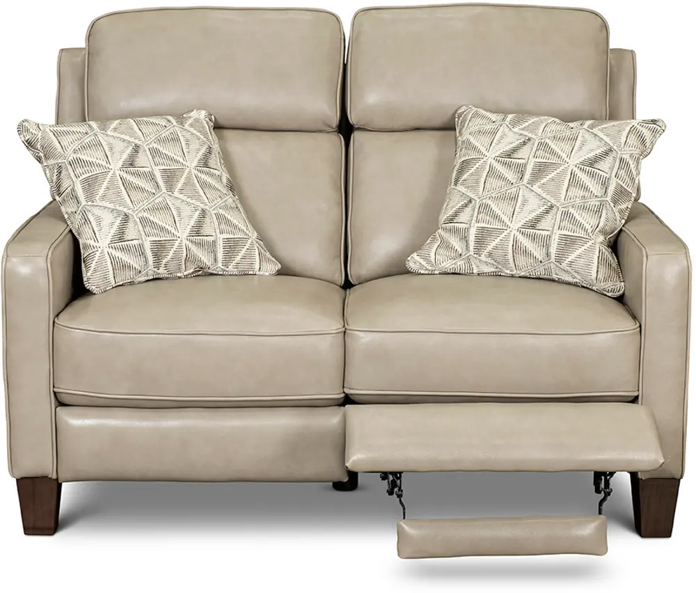 Madrid Taupe Leather Power Reclining Loveseat-1