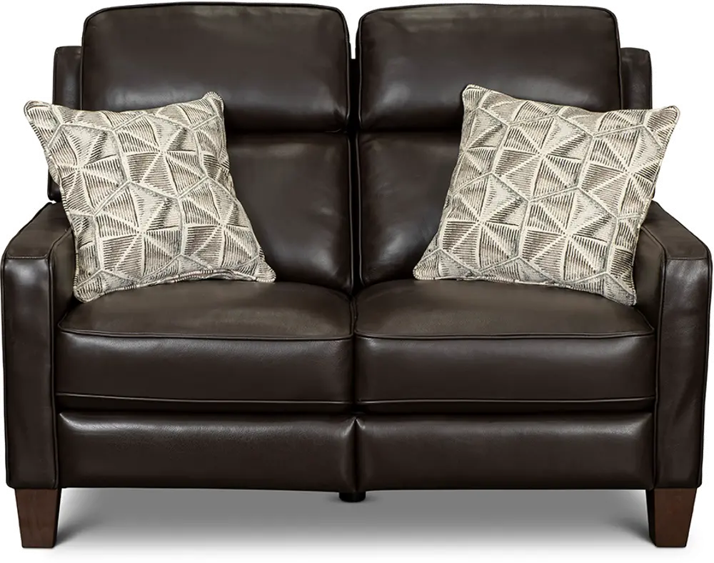Madrid Chocolate Brown Leather Power Reclining Loveseat-1
