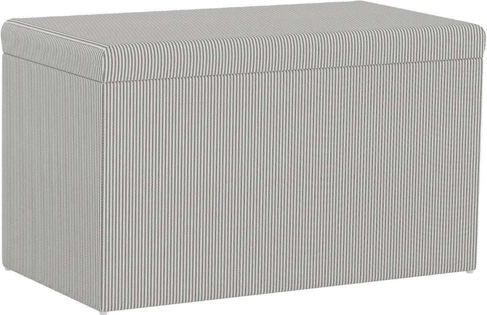 4325STOXFSTRCHR Contemporary Charcoal Oxford Stripe Storage Bench-1