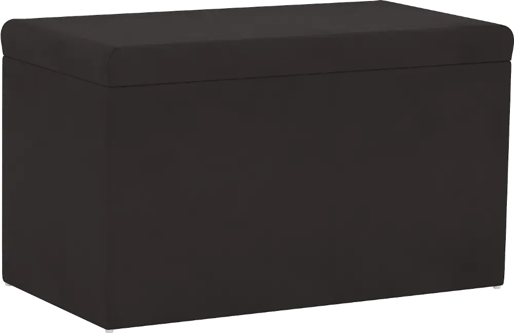 4325STPRMBLC Contemporary Premier Black Microsuede Storage Bench-1