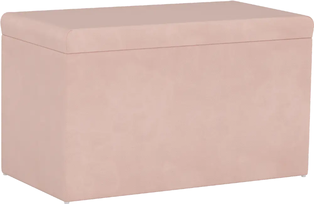 4325STVLVTBLSH Contemporary Blush Pink Velvet Storage Bench-1
