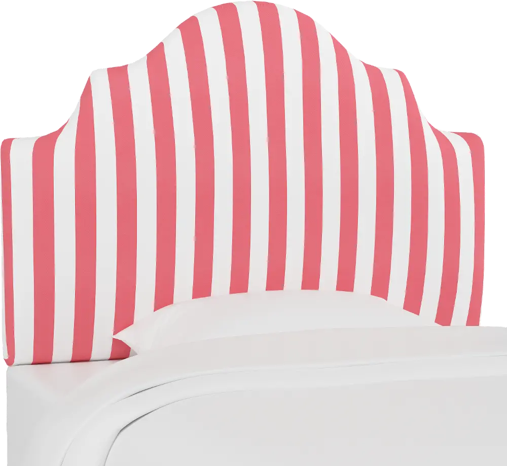 K-841FCBSTRBBLGOGA Pink Canopy Striped Arched Full Upholstered Headboard-1
