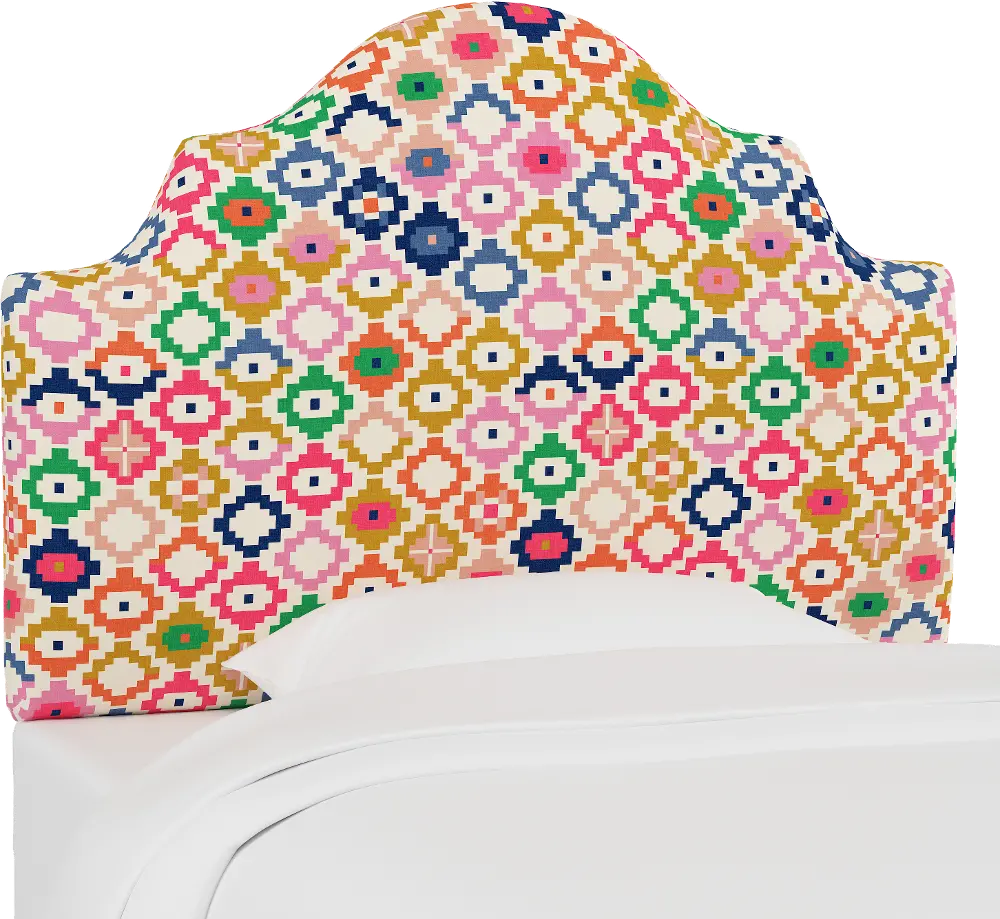 K-840TCTLMLTOGA Catalina Multicolor Arched Twin Upholstered Headboard-1