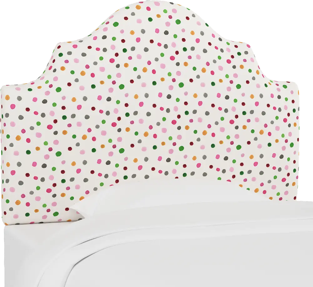 K-841FFLRTYDTMLTOGA Multicolor Polka Dot Arched Full Upholstered Headboard-1