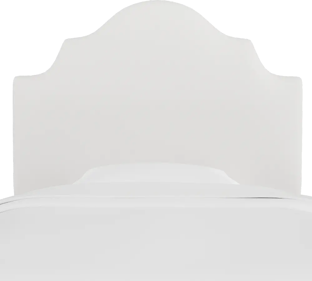 K-841FDCKWHT White Arched Full Upholstered Headboard-1