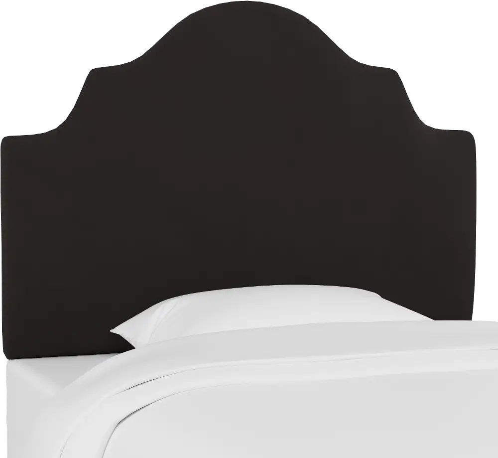 K-841FPRMBLC Black Arched Full Upholstered Headboard-1