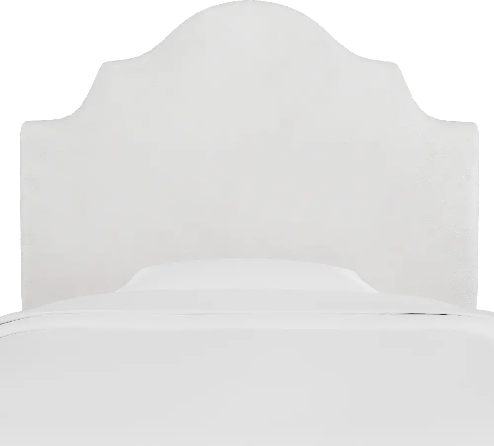 K-841FVLVWHT White Velvet Arched Full Upholstered Headboard-1