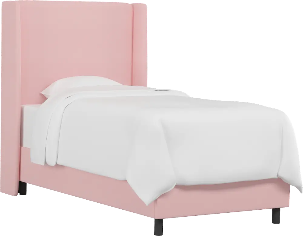 K-431BEDDCKLGHPNK Contemporary Light Pink Full Upholstered Wingback Bed-1