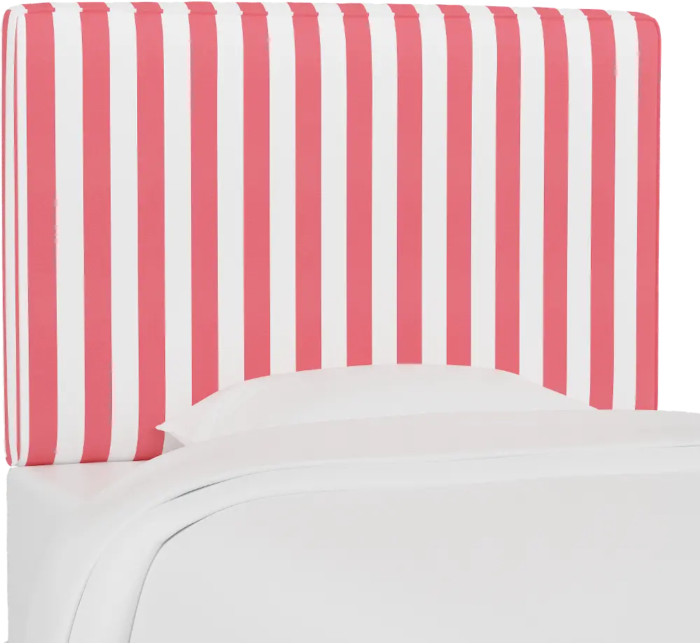 K-480TCBSTRBBLGOGA Pink and White Striped Twin Upholstered Headboard-1