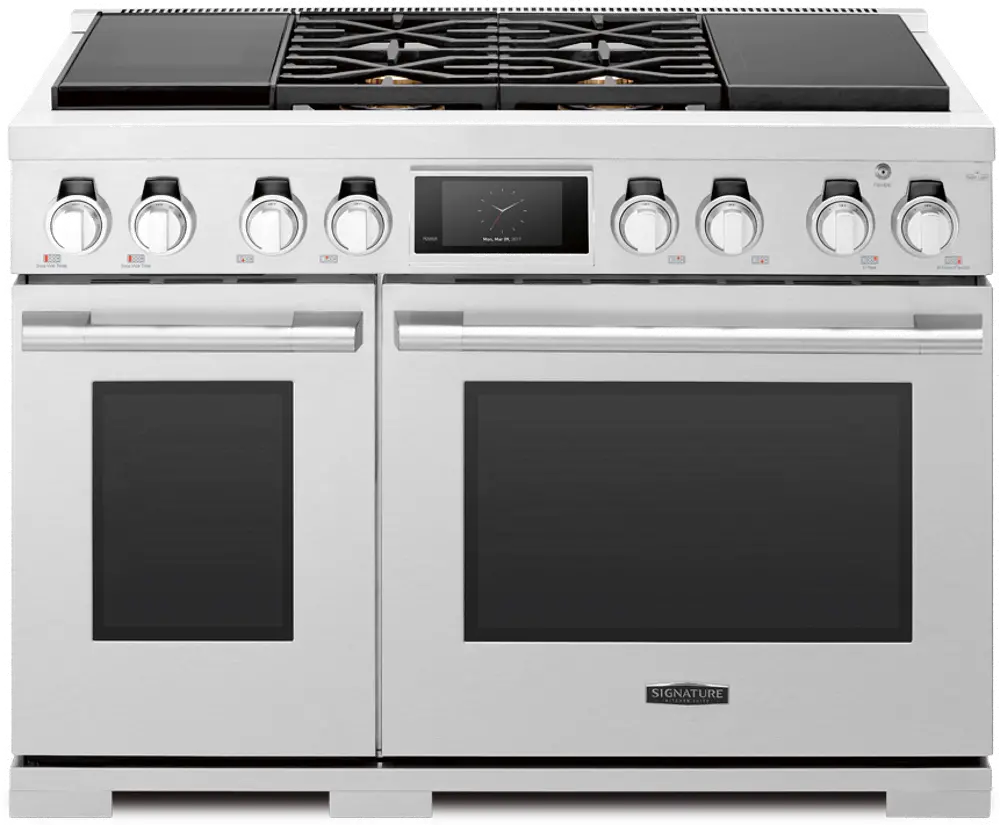 SKSDR480SIS Signature Kitchen Suites Pro Dual Fuel Range - Stainless Steel 48 Inch-1