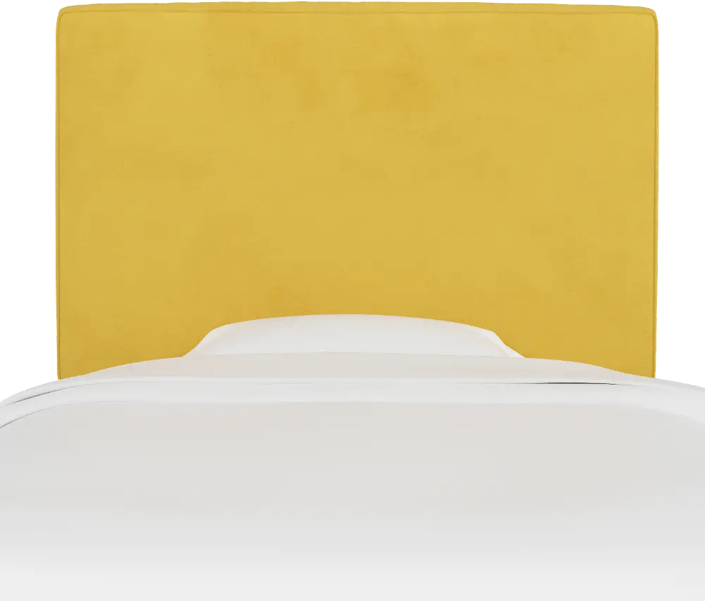 K-481FVLVCNR Canary Yellow Velvet Full Upholstered Headboard-1