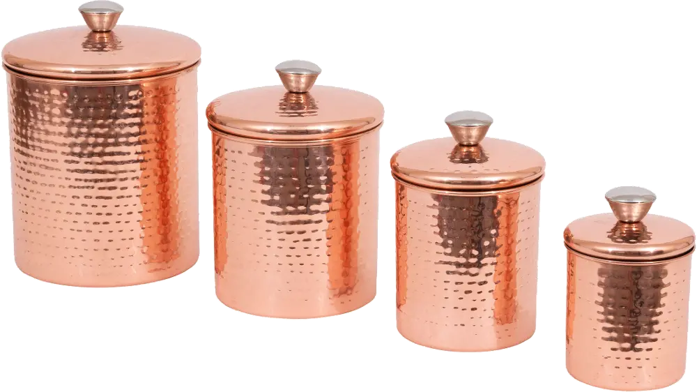 DA9822 9 Inch Copper Hammered Steel Canister with Lid-1