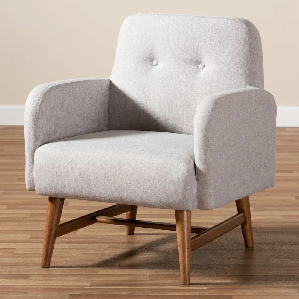 148-8226-RCW Light Gray Mid-Century Modern Chair - Brant-1