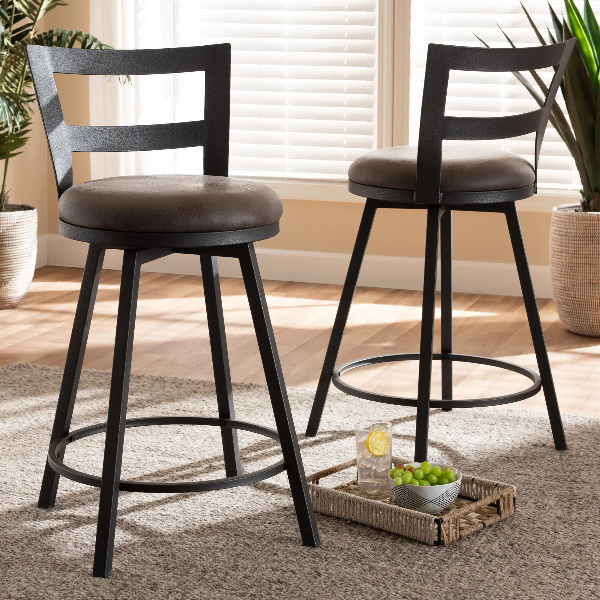 149-8964-RCW Industrial Gray Upholstered Counter Height Stool ( sku 149-8964-RCW