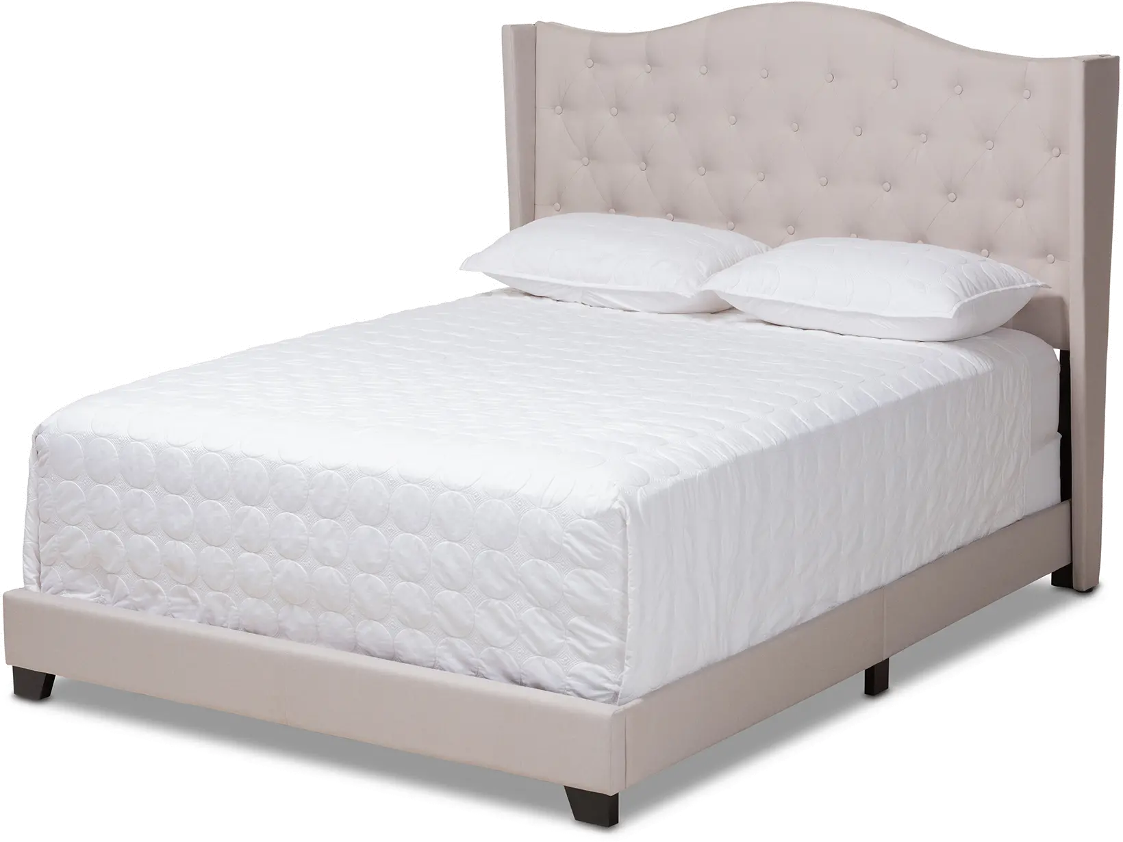 Contemporary Beige Upholstered King Bed - Natasha