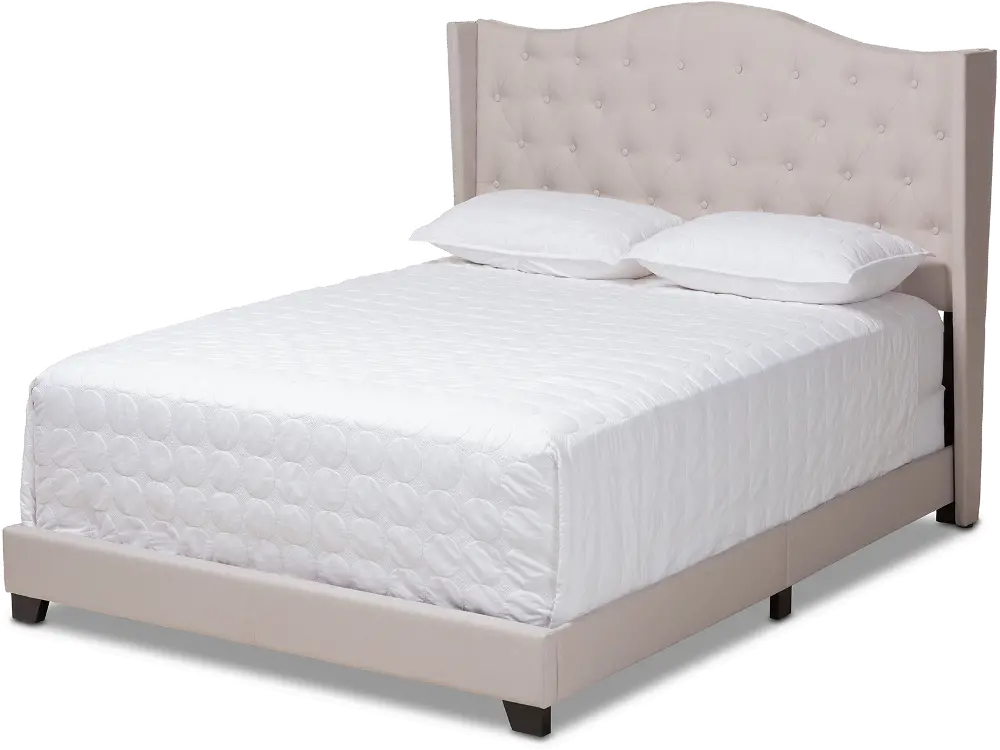 149-8976-RCW Contemporary Beige Upholstered King Bed - Natasha-1