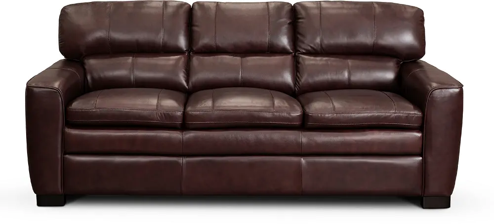 Leland Burgundy Leather Sofa-1