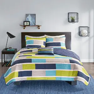 Blue and green twin clearance bedding