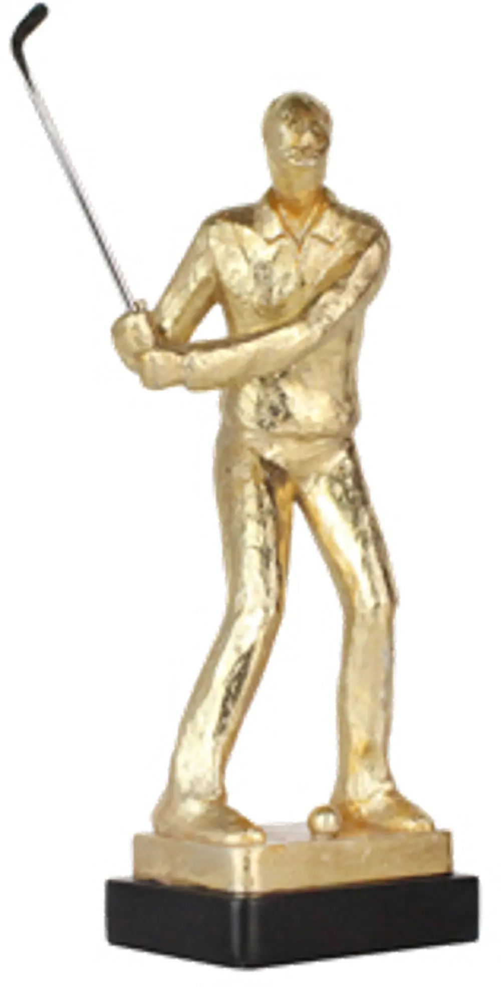 13 Inch Gold Finish Golfing Figurine-1