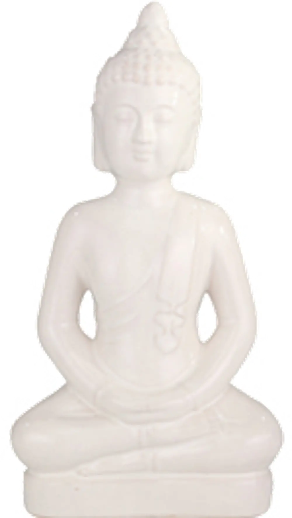 18 Inch White Ceramic Buddha Figurine-1