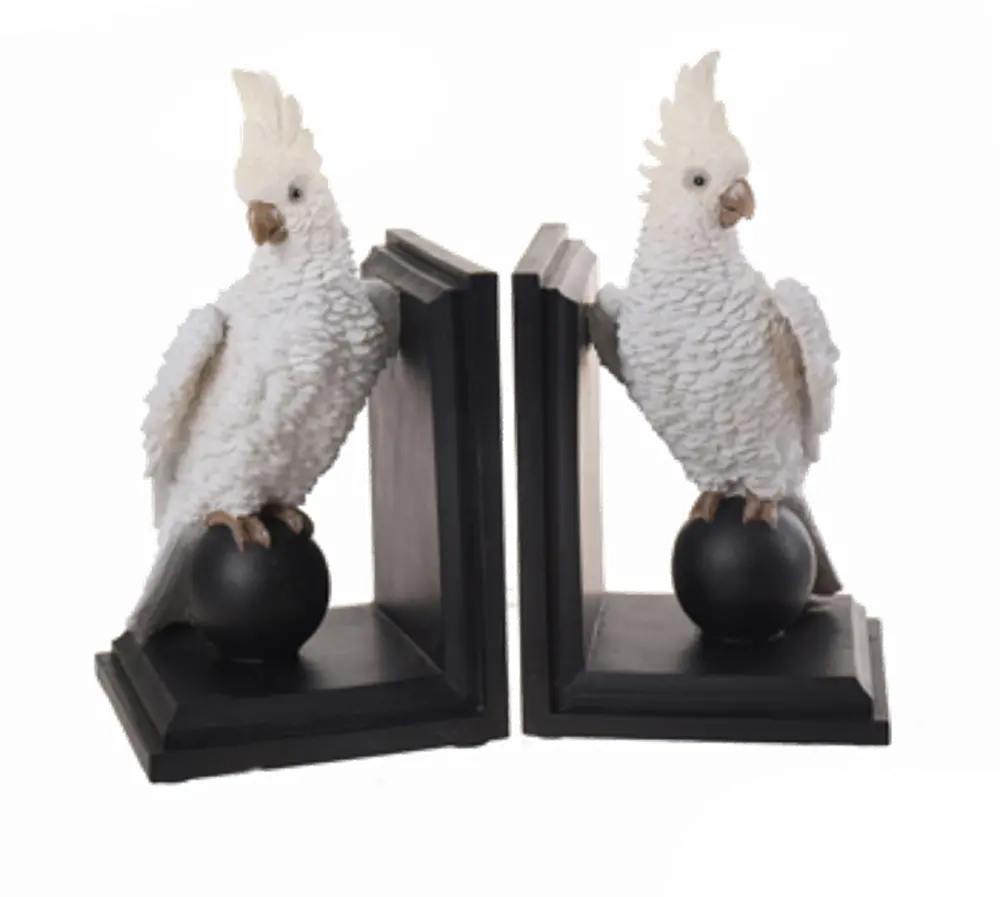 White Cockatiel Bookend Pair-1