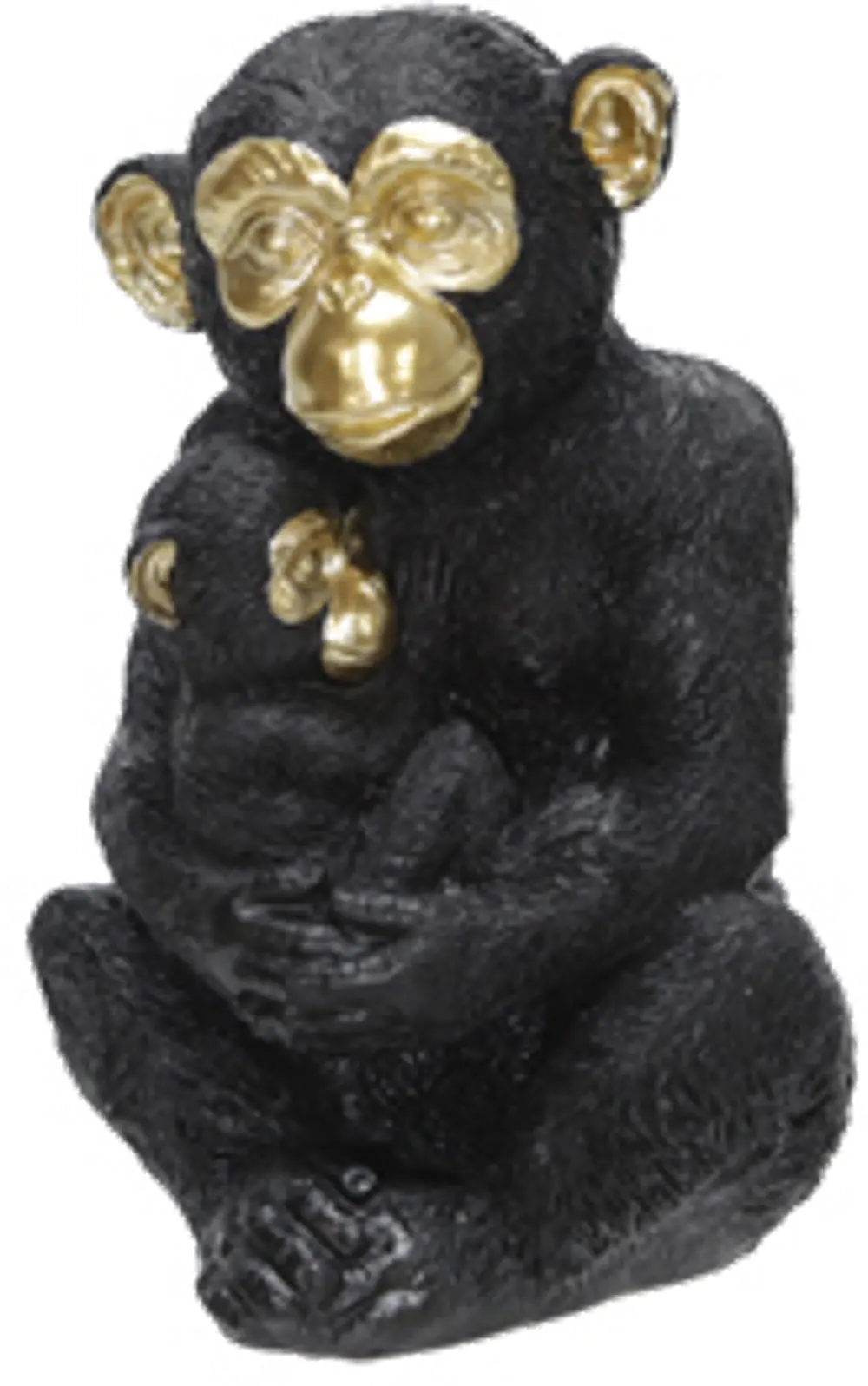 9 Inch Black Polyresin Monkey Figurine Sculpture-1