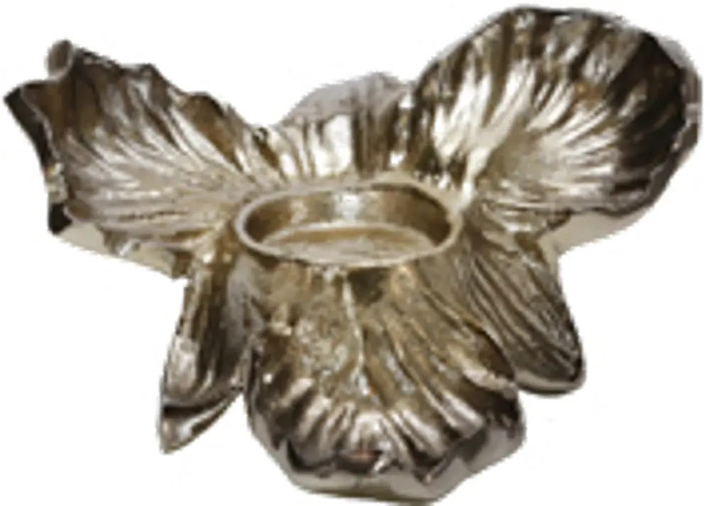 8  Gold Orchid Tealight Candle Holder-1