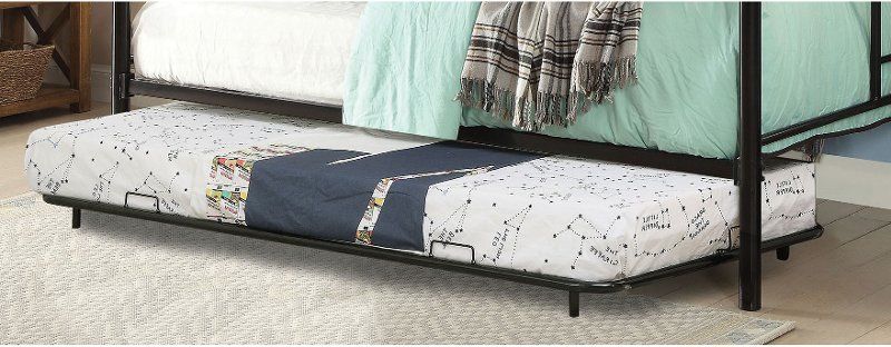 Contemporary Black Metal Twin Trundle, Add A Trundle To Any Bed