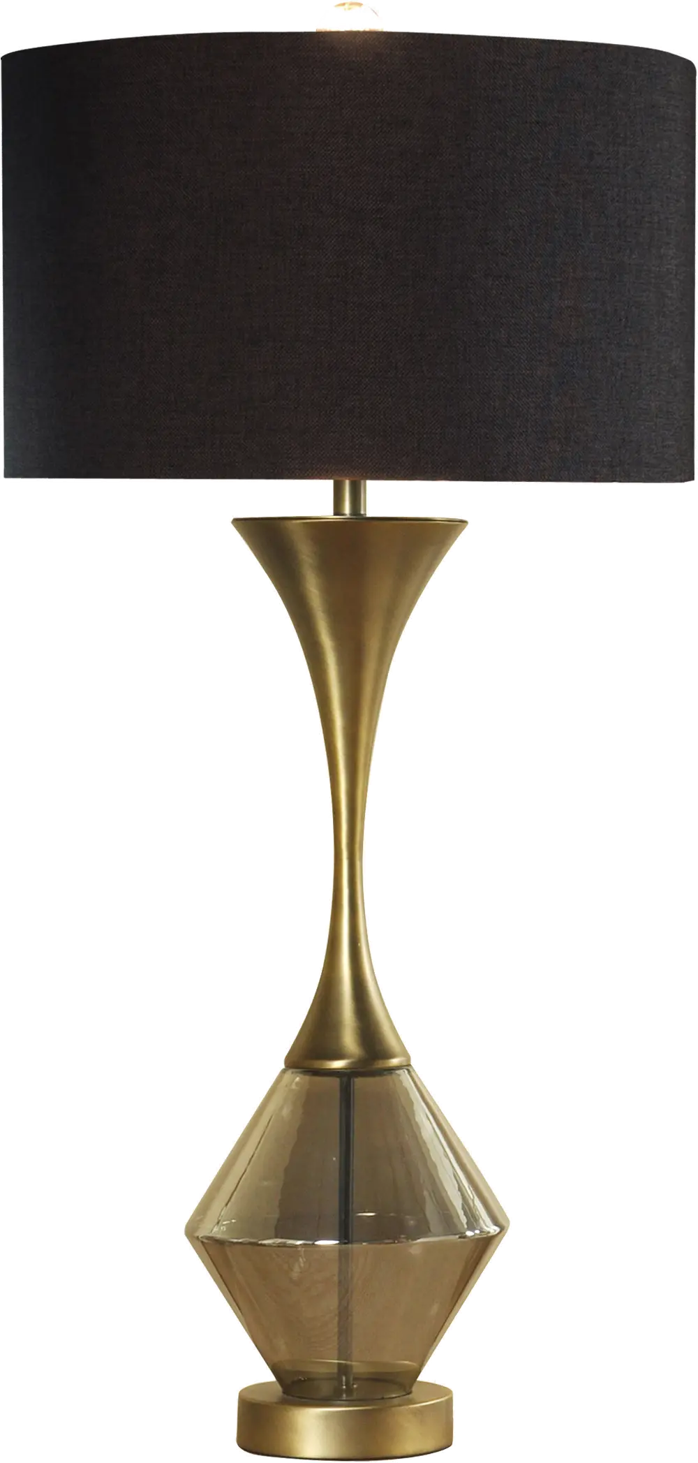 Contemporary Matte Antique Brass Metal Table Lamp - Lucia-1