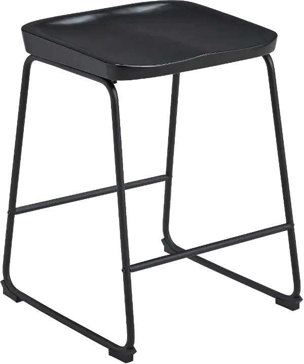Black Wood And Metal 24 Inch Backless, Backless Counter Height Stools