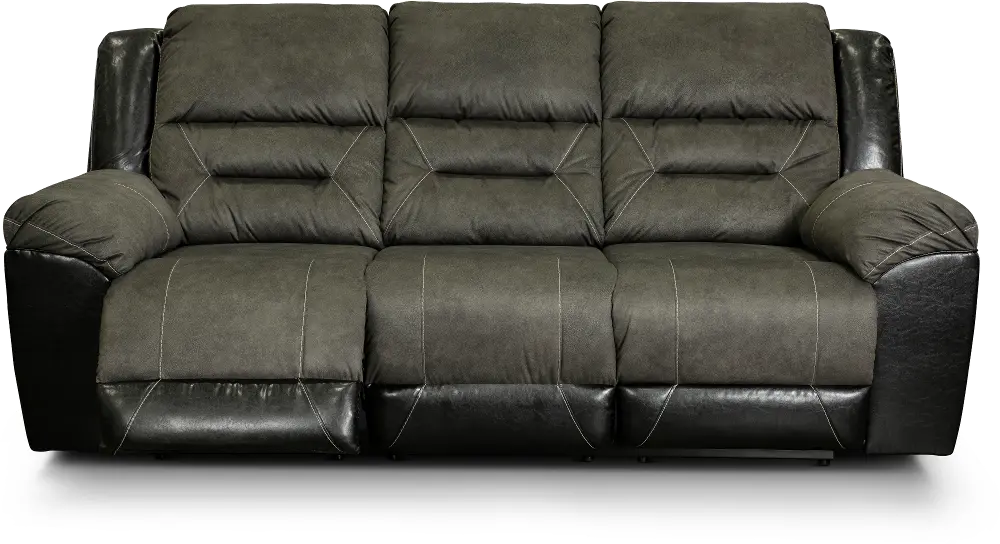 Earhart Charcoal Gray Reclining Sofa-1