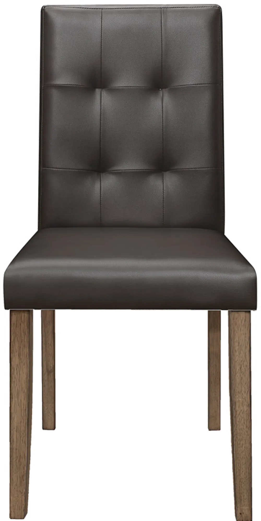 Dark Brown Faux Leather Upholstered Dining Room Chair - Ahmet-1