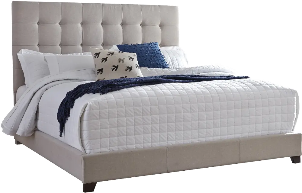 Hallifield Beige Queen Upholstered Bed-1