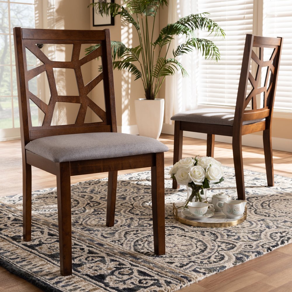 BaxtonStudio Abilene Brown Upholstered Dining Room Chair (Set o sku BaxtonStudio