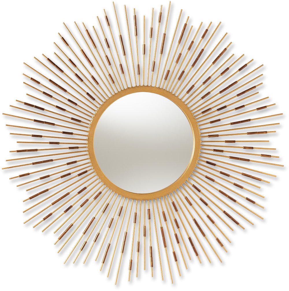 Photos - Wall Mirror Baxton Studio Modern Gold Sunburst Accent  - Auberon 150-8896-R