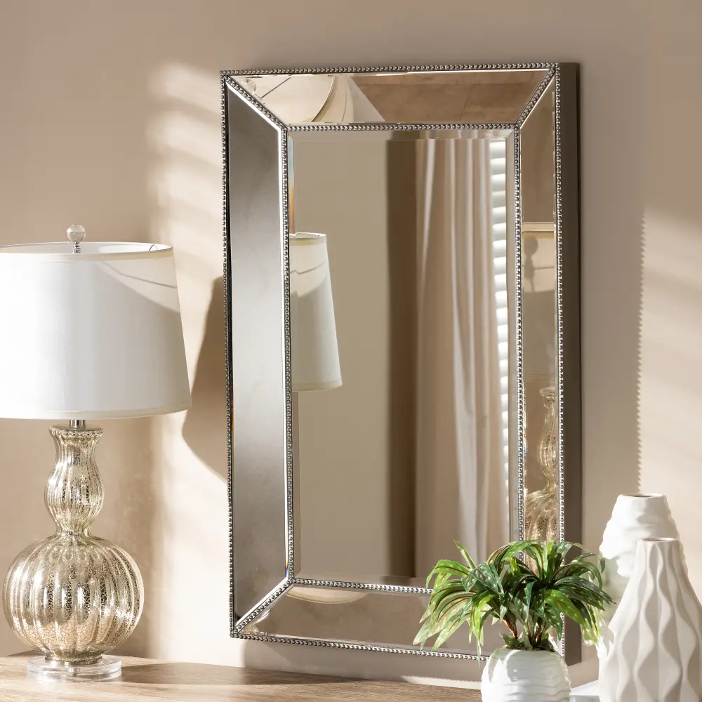 150-8870-RCW Contemporary Silver Accent Wall Mirror - Eloise-1