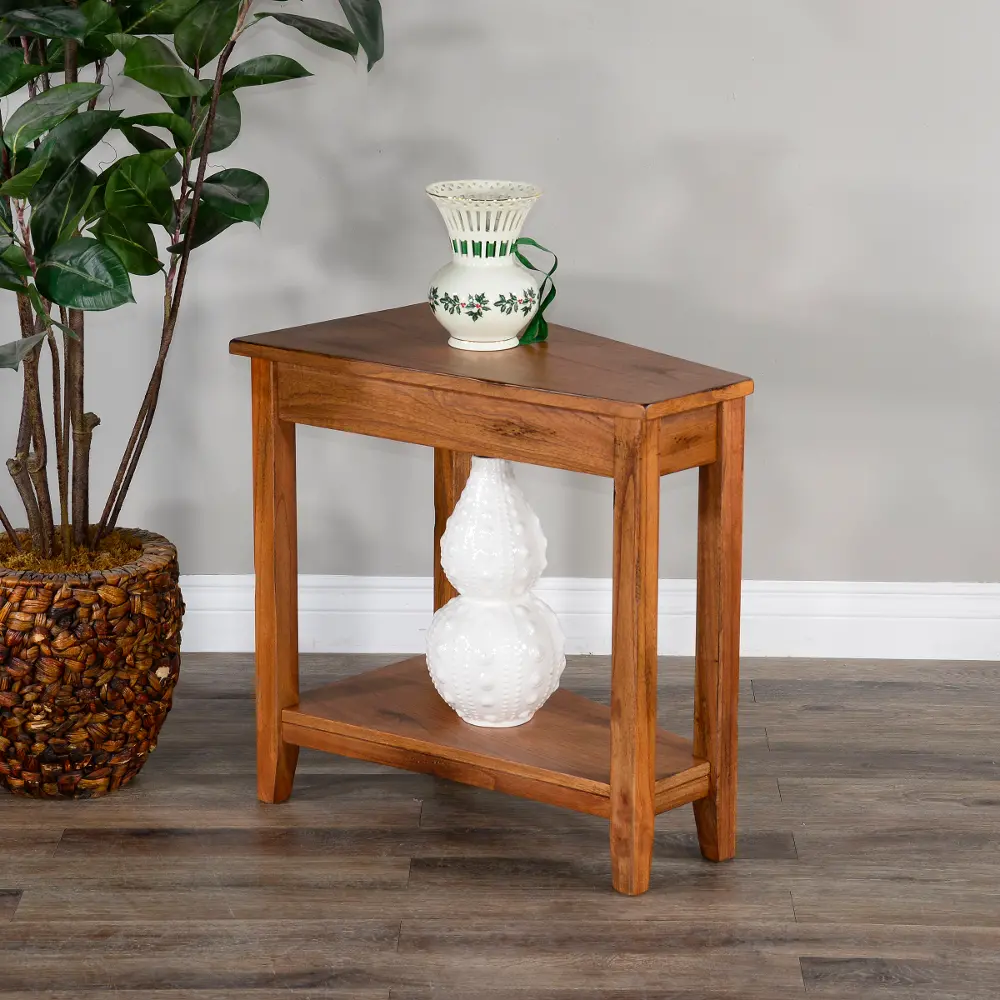 Rustic Oak Chair Side Table - Sedona-1