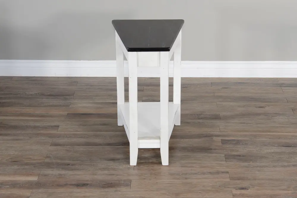 White Wash Chairside Table - Carriage House-1
