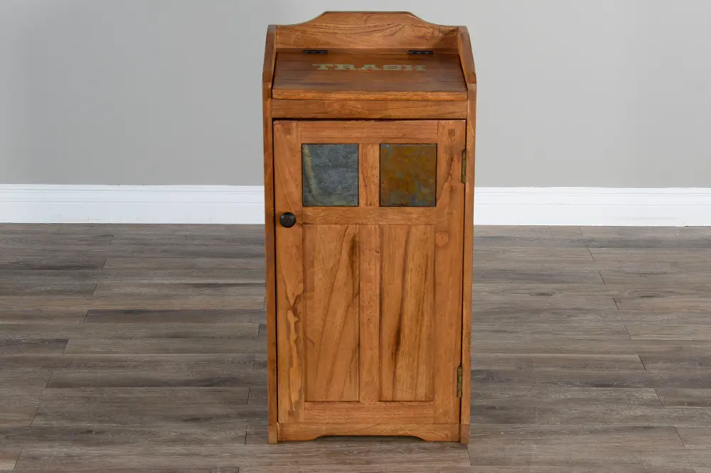 Rustic Oak Trash Box - Sedona-1