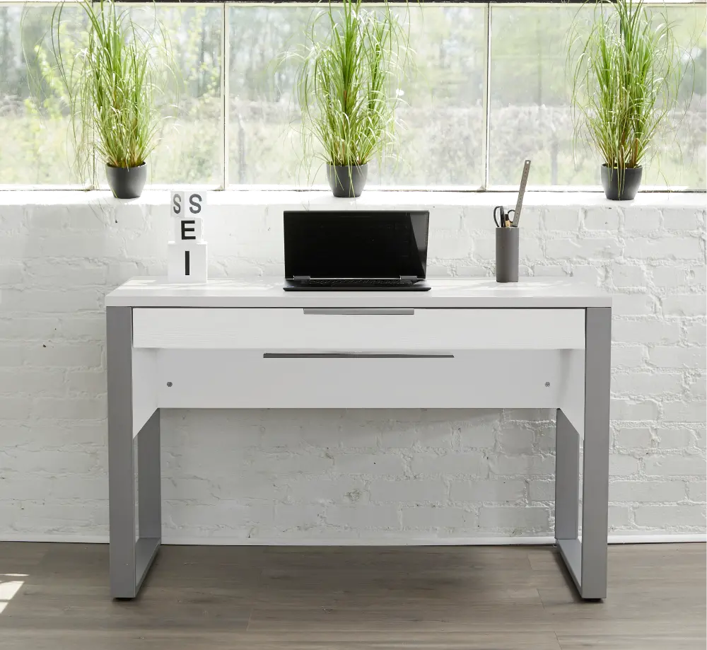 White Home Office Desk - Kalmar-1