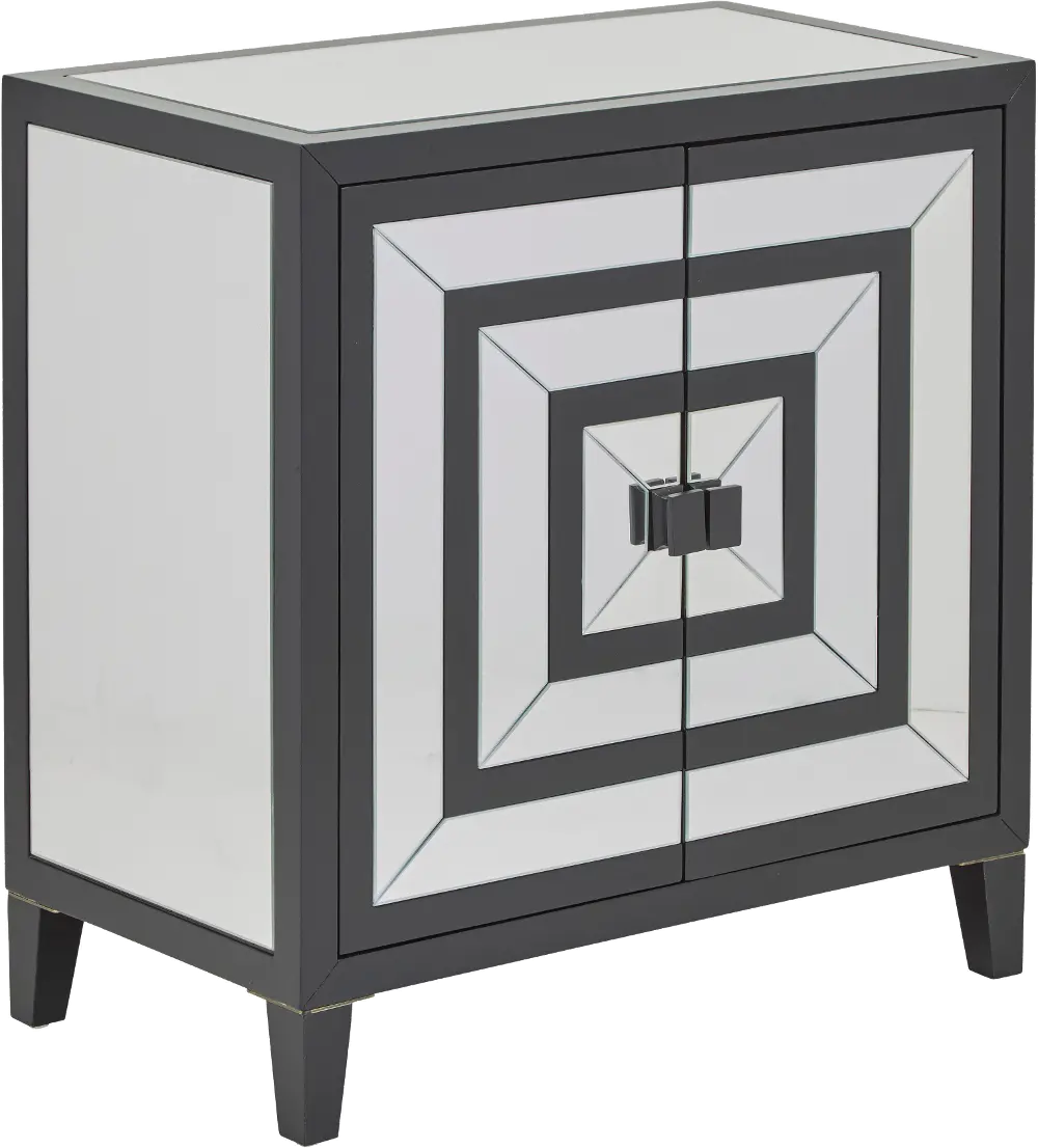 Modern Black and Mirrored Nightstand - Modern Eclectic-1