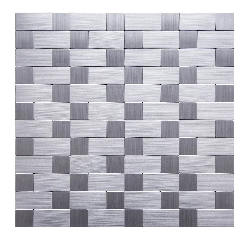 Contemporary Aluminum 12x12  Peel and Stick Mosaic Tile (Pack of 10) - SimpliTILE-1