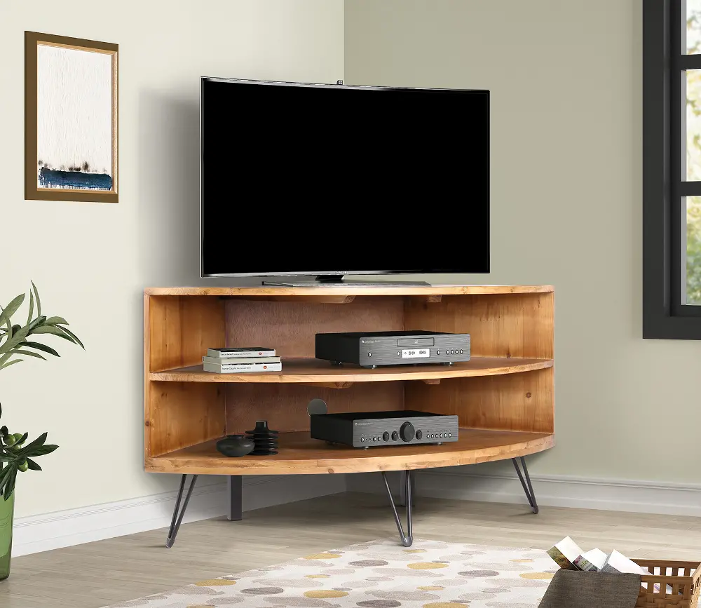 Reclaimed Wood 43  Corner TV Stand - Cambria-1