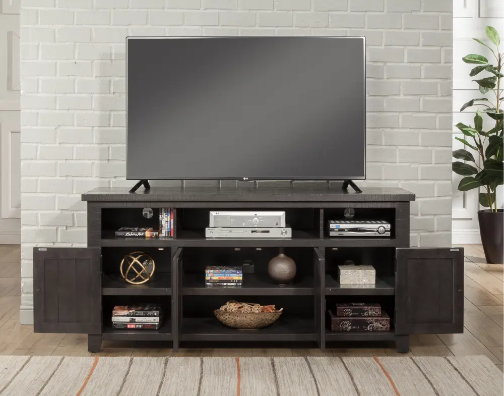 Grey Pine 65  TV Stand - Foundry-1