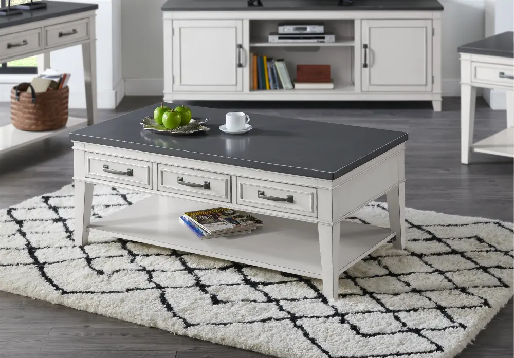 White and Grey Coffee Table - Del Mar-1
